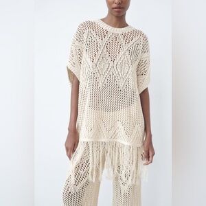 Zara open knit 2 piece set